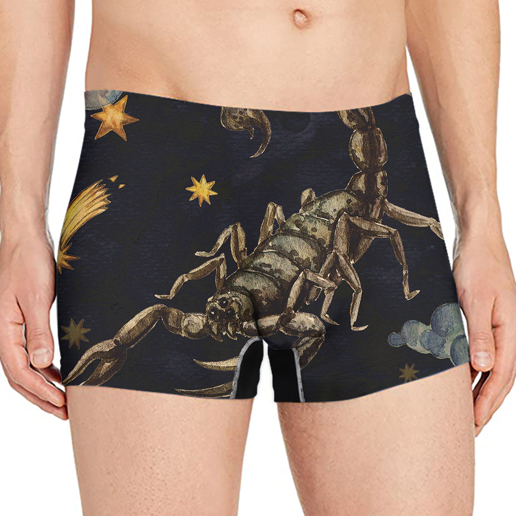 Watercolor Scorpio Zodiac Sign Print Men's Boxer Briefs