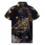 Watercolor Scorpio Zodiac Sign Print Men's Short Sleeve Shirt