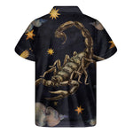 Watercolor Scorpio Zodiac Sign Print Men's Short Sleeve Shirt