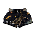 Watercolor Scorpio Zodiac Sign Print Muay Thai Boxing Shorts