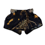 Watercolor Scorpio Zodiac Sign Print Muay Thai Boxing Shorts