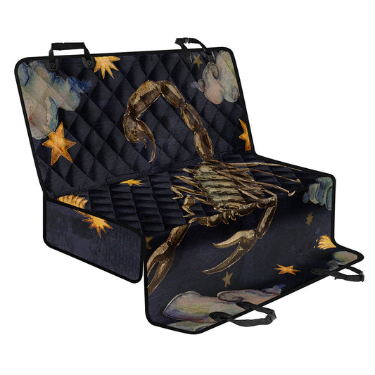 Watercolor Scorpio Zodiac Sign Print Pet Car Back Seat Cover