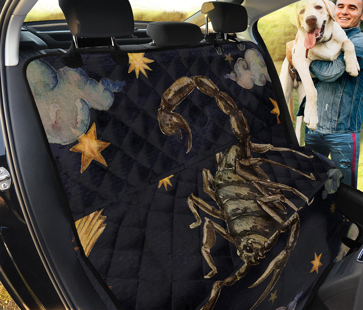 Watercolor Scorpio Zodiac Sign Print Pet Car Back Seat Cover