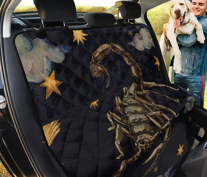 Watercolor Scorpio Zodiac Sign Print Pet Car Back Seat Cover