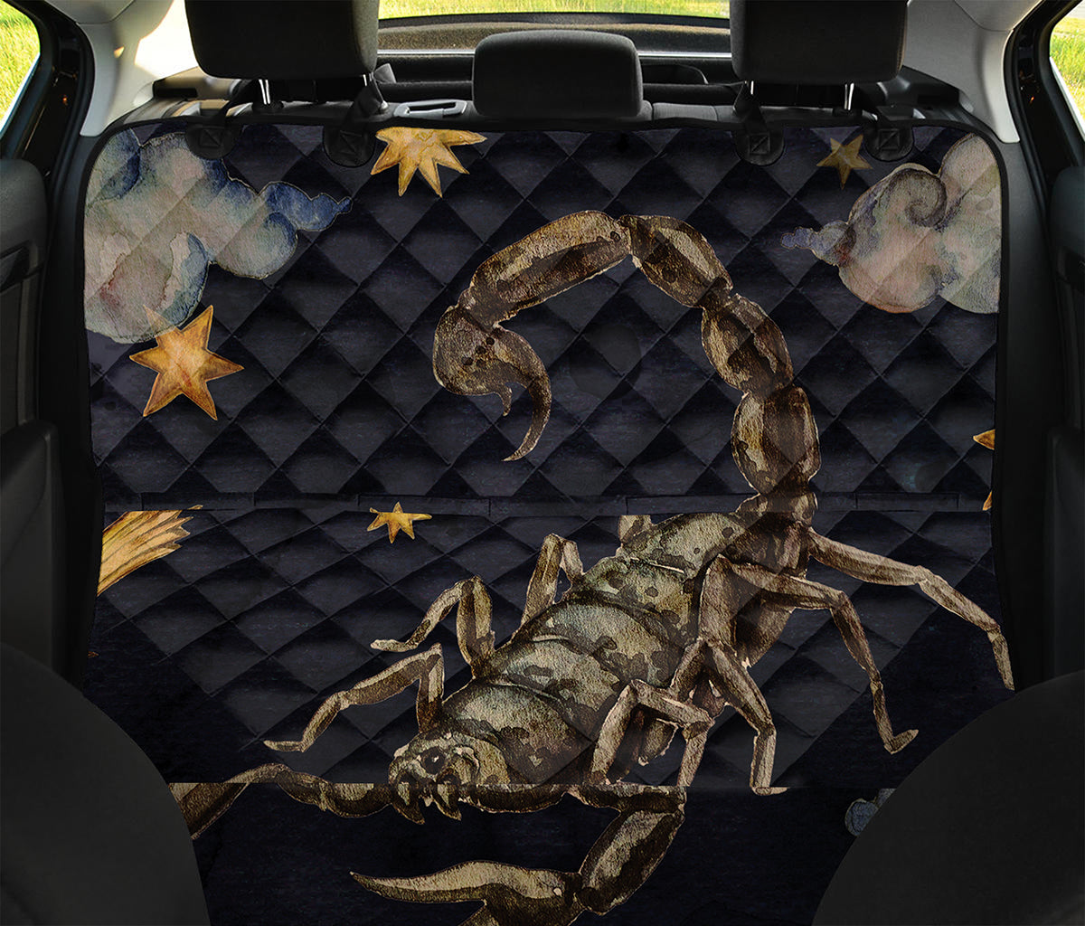 Watercolor Scorpio Zodiac Sign Print Pet Car Back Seat Cover