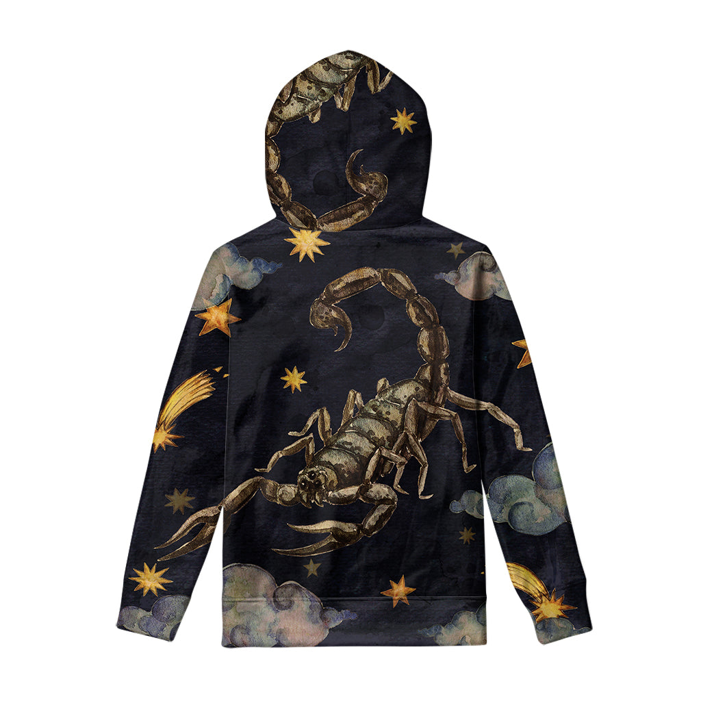 Watercolor Scorpio Zodiac Sign Print Pullover Hoodie