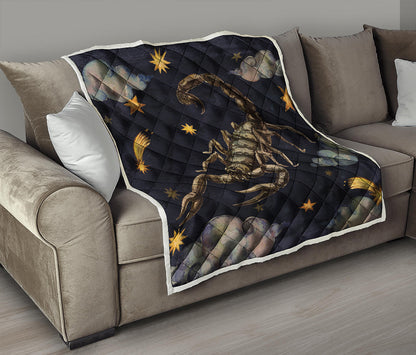 Watercolor Scorpio Zodiac Sign Print Quilt