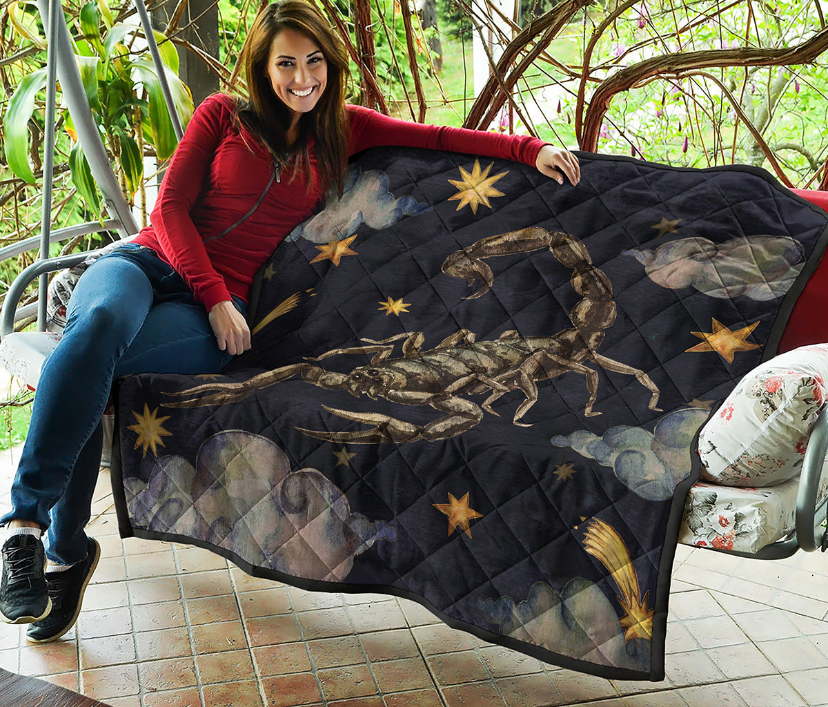 Watercolor Scorpio Zodiac Sign Print Quilt