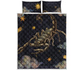 Watercolor Scorpio Zodiac Sign Print Quilt Bed Set