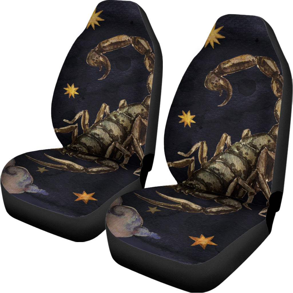 Watercolor Scorpio Zodiac Sign Print Universal Fit Car Seat Covers