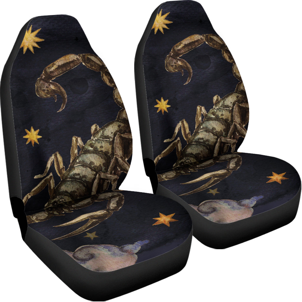 Watercolor Scorpio Zodiac Sign Print Universal Fit Car Seat Covers