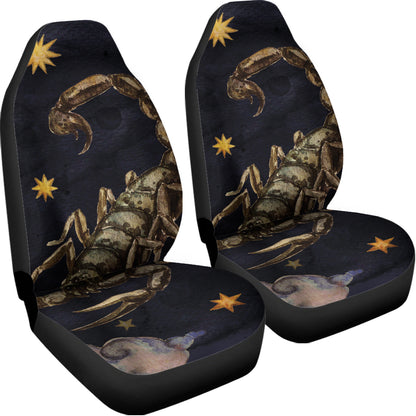 Watercolor Scorpio Zodiac Sign Print Universal Fit Car Seat Covers