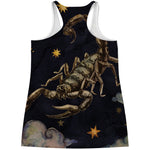 Watercolor Scorpio Zodiac Sign Print Women's Racerback Tank Top
