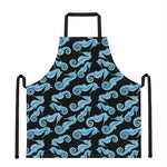 Watercolor Seahorse Pattern Print Apron
