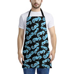 Watercolor Seahorse Pattern Print Apron