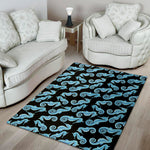 Watercolor Seahorse Pattern Print Area Rug