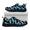 Watercolor Seahorse Pattern Print Black Running Shoes