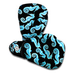 Watercolor Seahorse Pattern Print Boxing Gloves