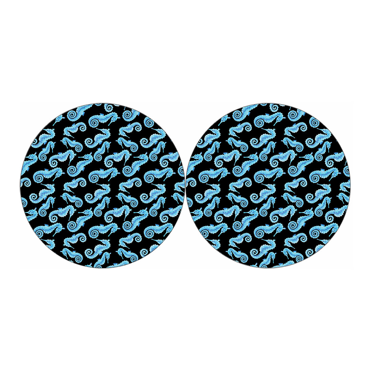 Watercolor Seahorse Pattern Print Car Coasters