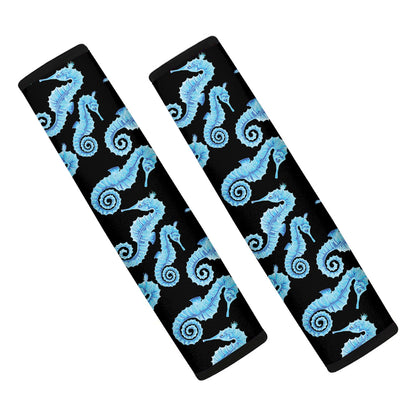Watercolor Seahorse Pattern Print Car Seat Belt Covers