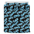Watercolor Seahorse Pattern Print Duvet Cover Bedding Set