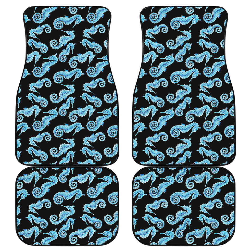 Watercolor Seahorse Pattern Print Front and Back Car Floor Mats