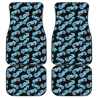 Watercolor Seahorse Pattern Print Front and Back Car Floor Mats