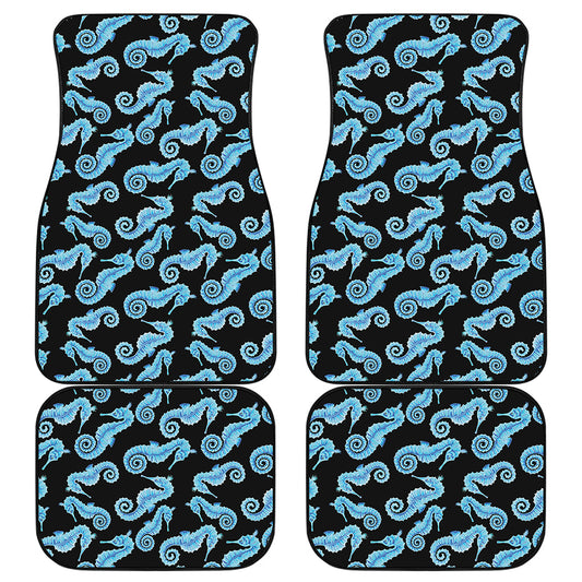 Watercolor Seahorse Pattern Print Front and Back Car Floor Mats
