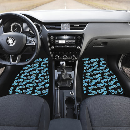 Watercolor Seahorse Pattern Print Front and Back Car Floor Mats