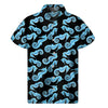 Watercolor Seahorse Pattern Print Men's Short Sleeve Shirt