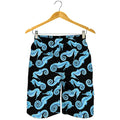 Watercolor Seahorse Pattern Print Men's Shorts
