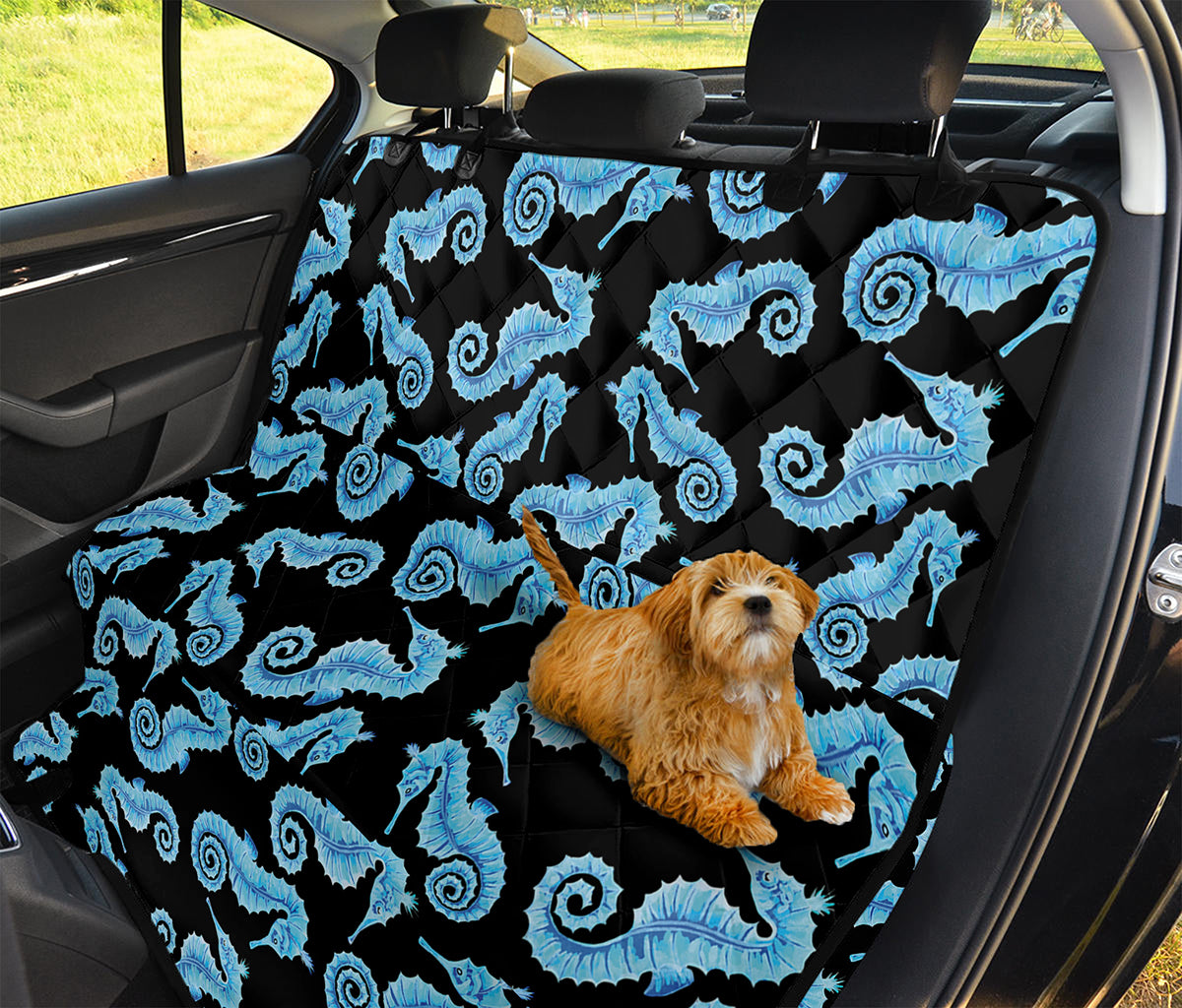 Watercolor Seahorse Pattern Print Pet Car Back Seat Cover