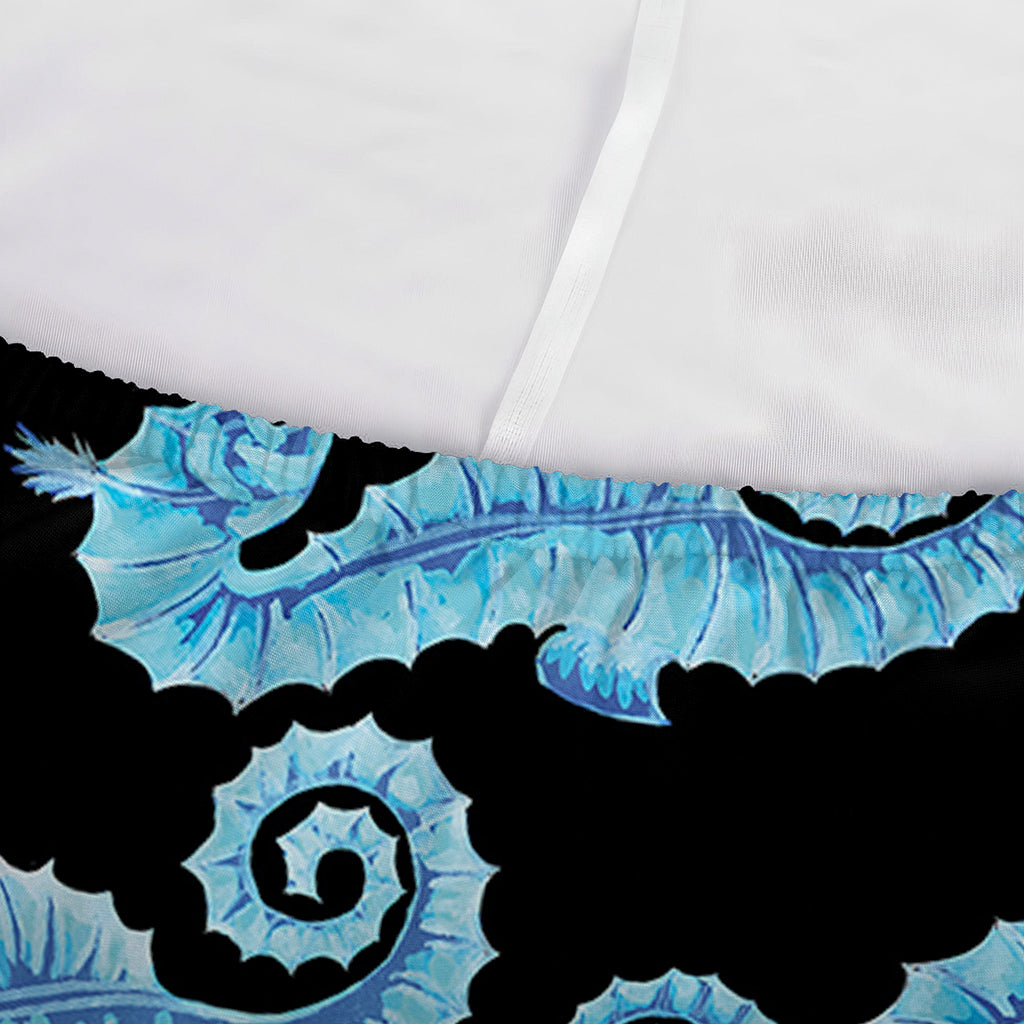 Watercolor Seahorse Pattern Print Sofa Cover
