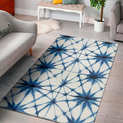 Watercolor Shibori Pattern Print Area Rug