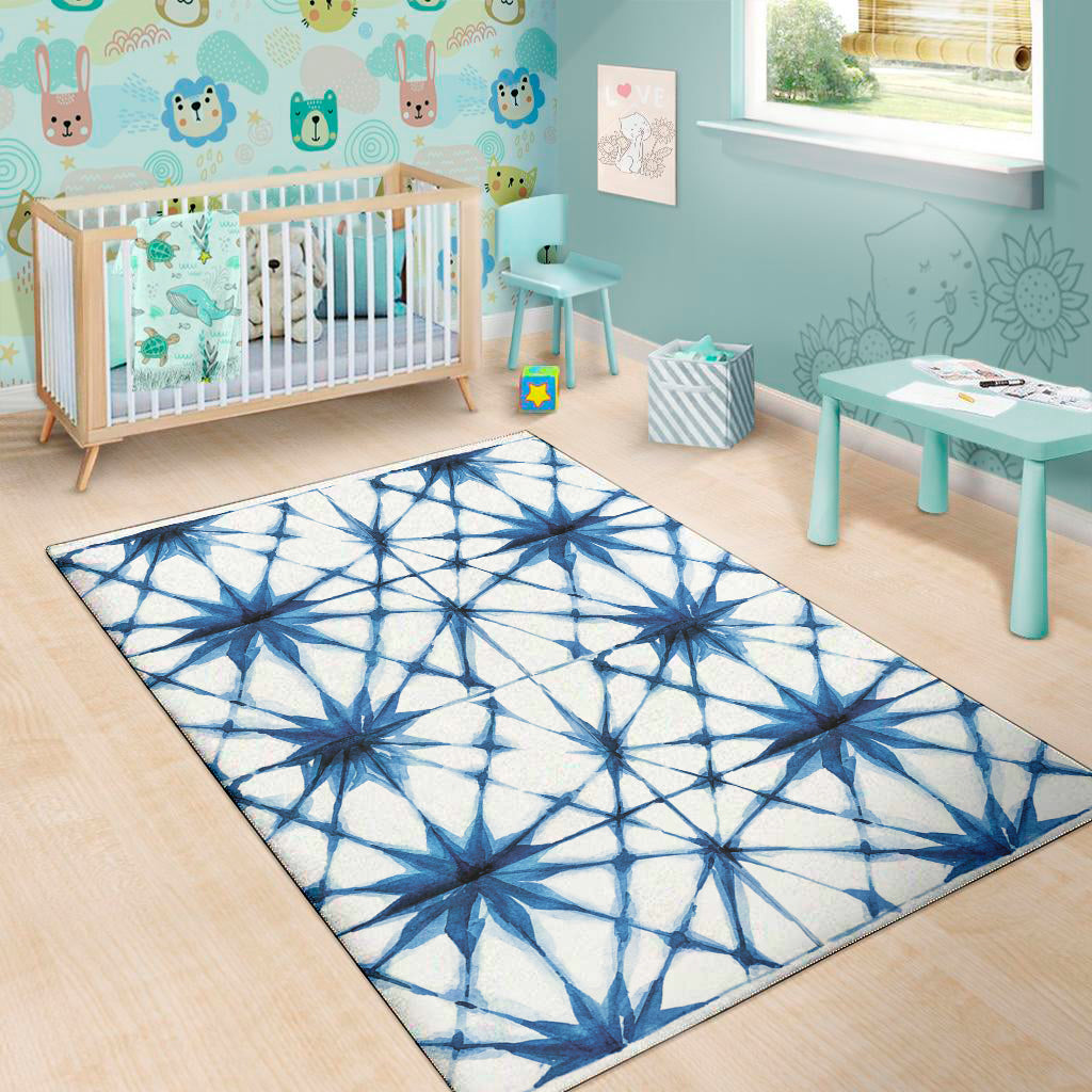 Watercolor Shibori Pattern Print Area Rug