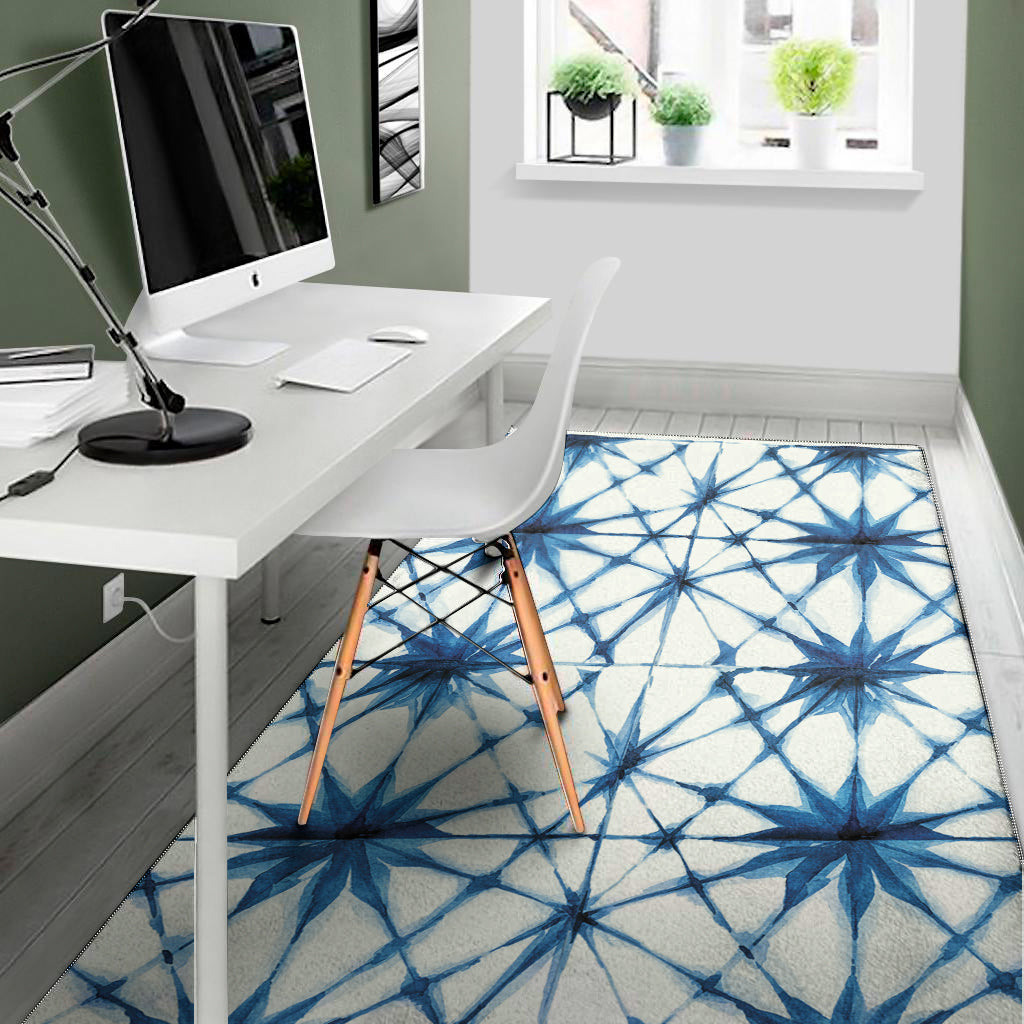 Watercolor Shibori Pattern Print Area Rug