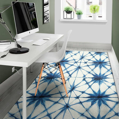 Watercolor Shibori Pattern Print Area Rug