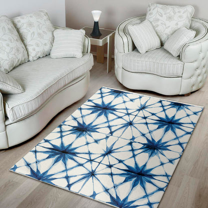 Watercolor Shibori Pattern Print Area Rug