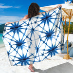 Watercolor Shibori Pattern Print Beach Sarong Wrap