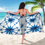 Watercolor Shibori Pattern Print Beach Sarong Wrap