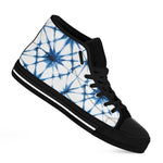 Watercolor Shibori Pattern Print Black High Top Shoes