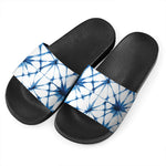 Watercolor Shibori Pattern Print Black Slide Sandals