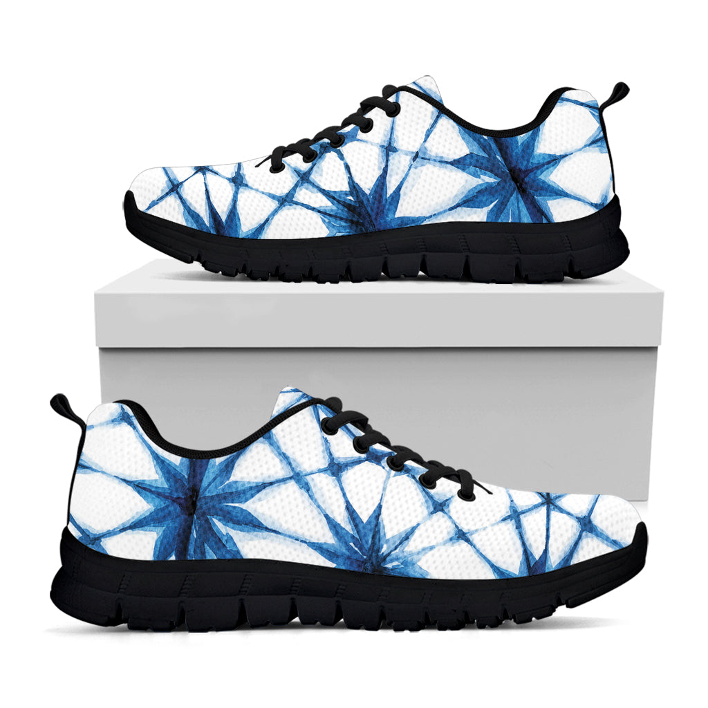 Watercolor Shibori Pattern Print Black Sneakers