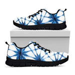 Watercolor Shibori Pattern Print Black Sneakers