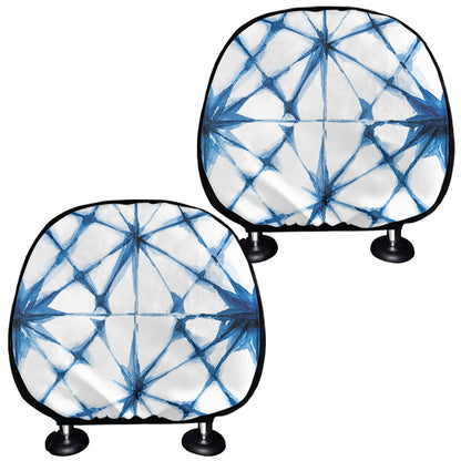 Watercolor Shibori Pattern Print Car Headrest Covers