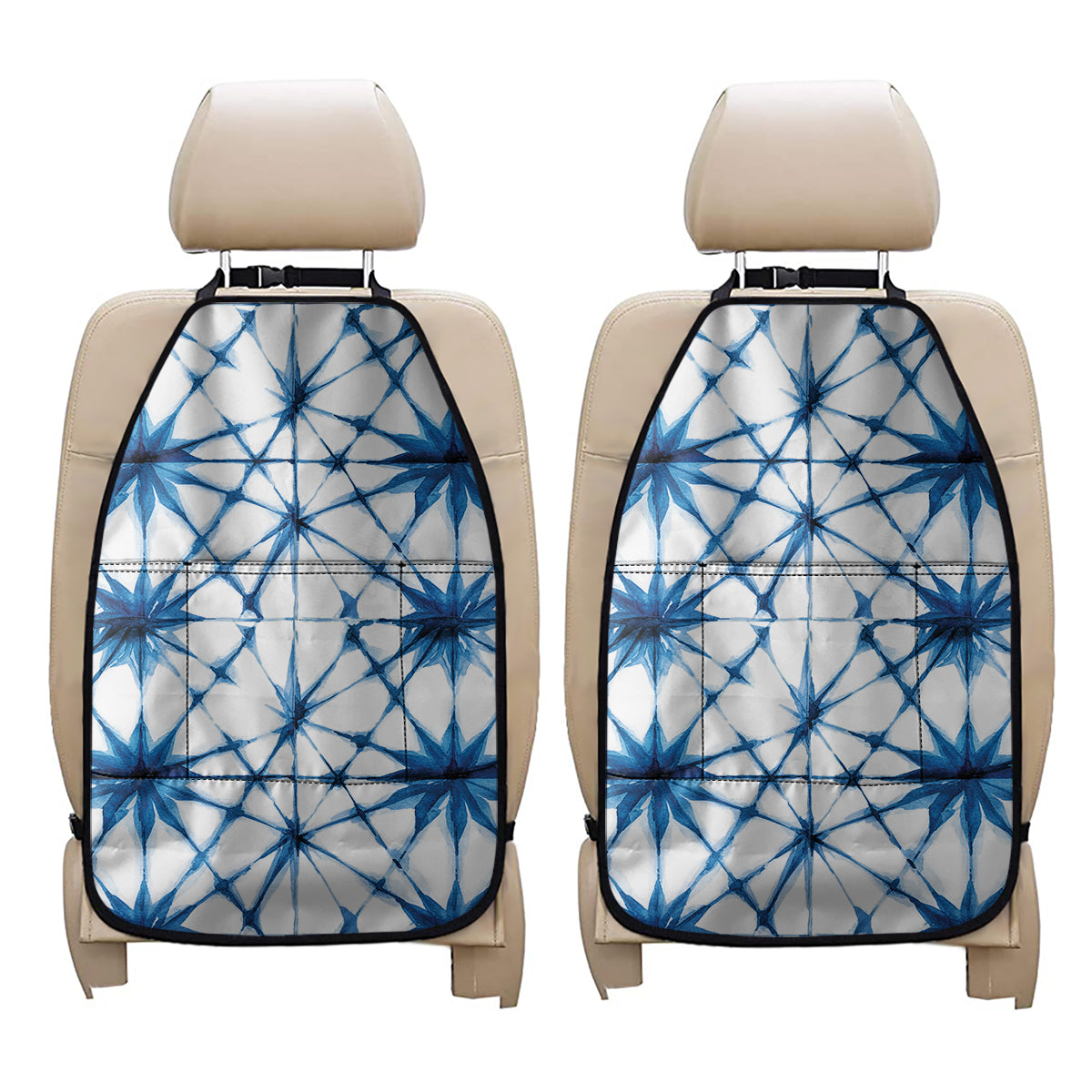 Watercolor Shibori Pattern Print Car Seat Organizers