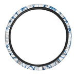 Watercolor Shibori Pattern Print Car Steering Wheel Cover