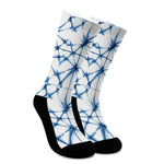 Watercolor Shibori Pattern Print Crew Socks
