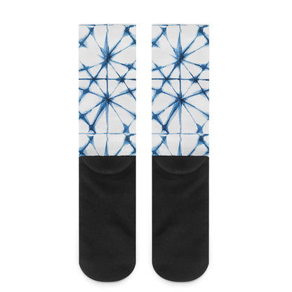 Watercolor Shibori Pattern Print Crew Socks
