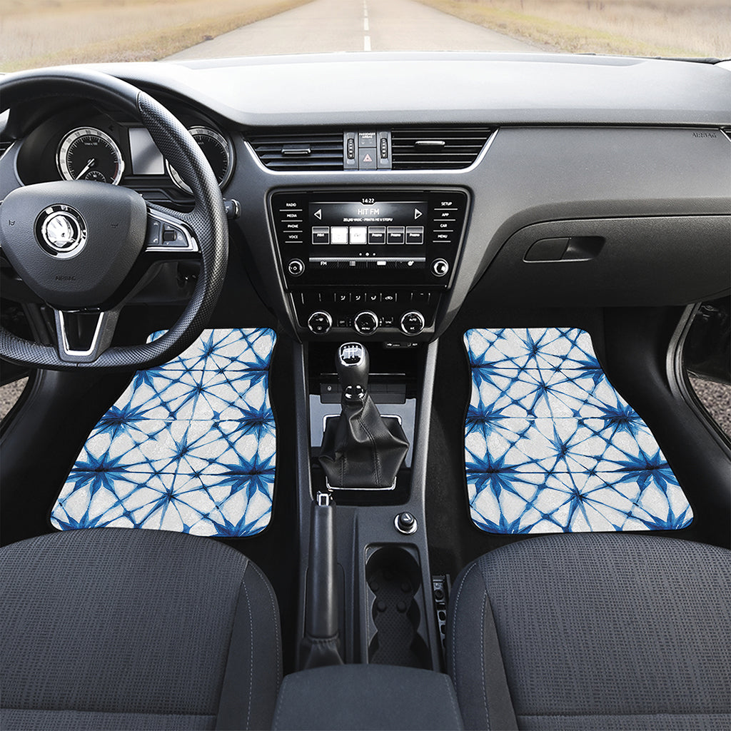Watercolor Shibori Pattern Print Front and Back Car Floor Mats